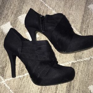 Black Faux Suede Booties